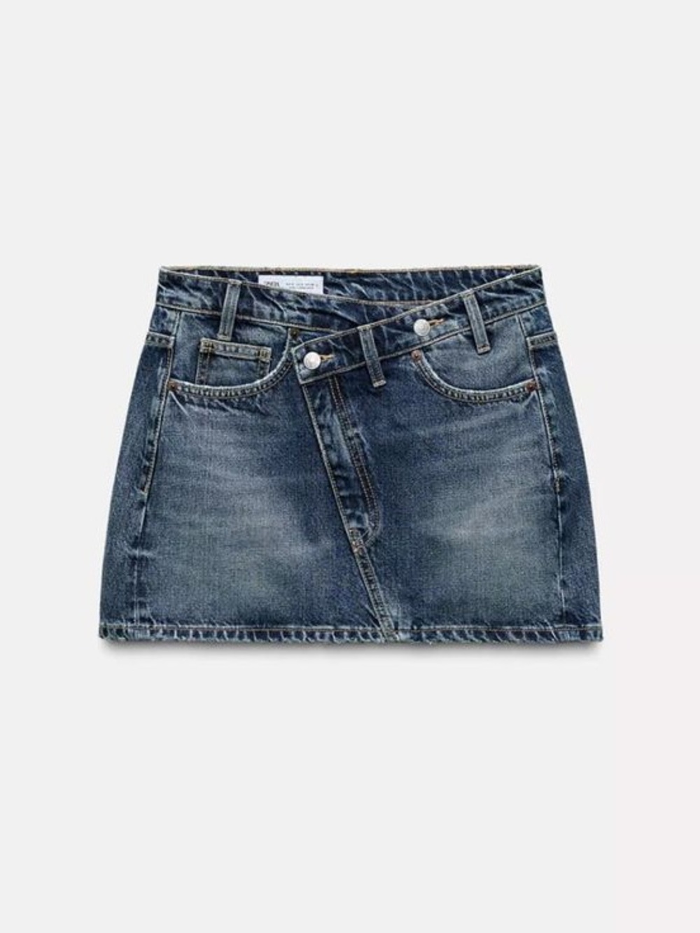 Zara TRF Denim Mini Skirt Size L